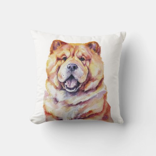 Minimalist Chow Chow Dog Inspired Throw Pillow