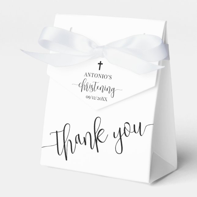 Minimalist Christening Favor Box (Front Side)