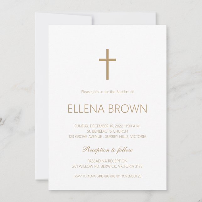 Minimalist Christening Invite (Front)
