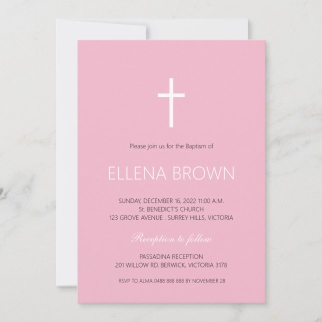 Minimalist Christening Invite (Front)