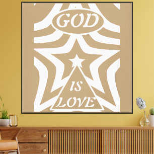 Minimalist Christian Art "God Is Love" 1 John 4:16 Canvas Print