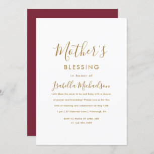 Minimalist Christian Mother's Blessing Party  Invitation