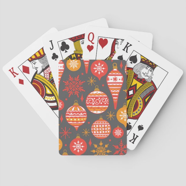 Minimalist Christmas Aesthetic Pattern - Holiday  Poker Cards (Back)