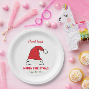 Minimalist Christmas and New Year Happy Paper Plates