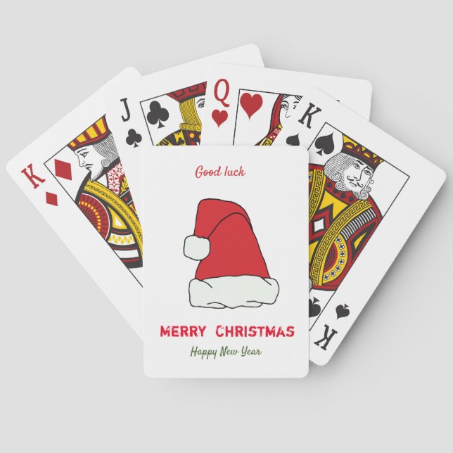 Minimalist Christmas and New Year Happy  Poker Cards (Back)
