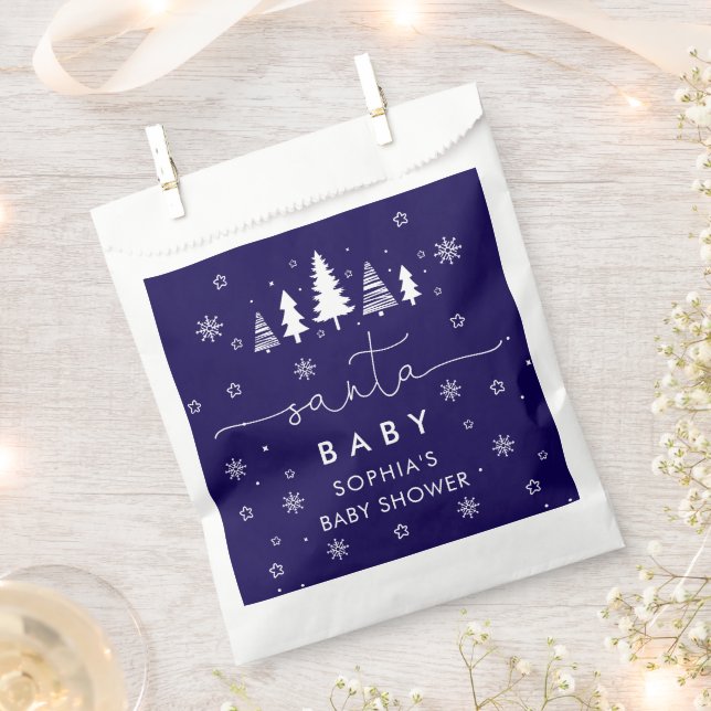 Minimalist Christmas Baby Shower Favor Bag (Clipped)