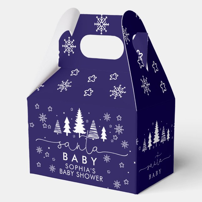 Minimalist Christmas Baby Shower Favor Boxes (Front)