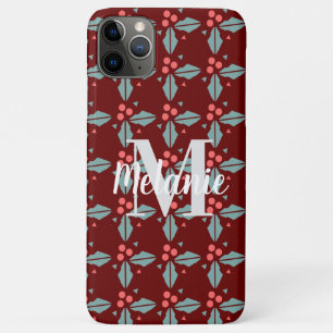Minimalist Christmas Berry Branch Design iPhone 11 Pro Max Case