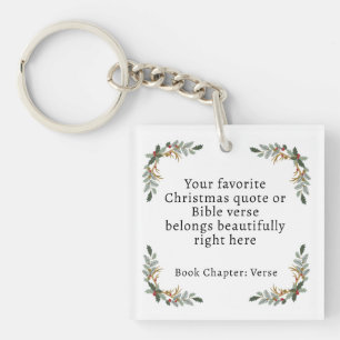 Minimalist Christmas Bible Verse Keychain