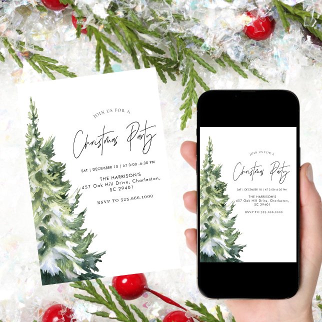 Minimalist Christmas Boho Holiday Dinner Christmas Invitation (Creator Uploaded)