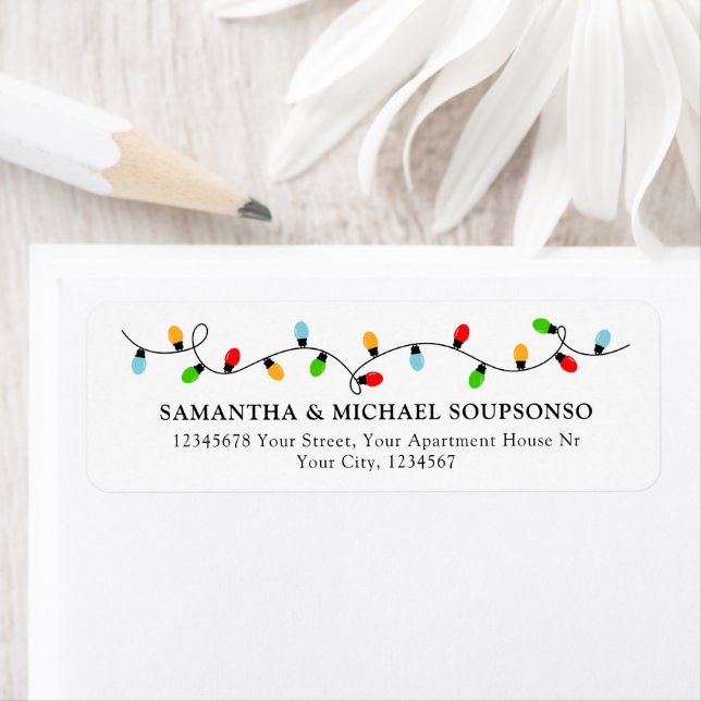 Minimalist Christmas Card Contact Return Address Label (Insitu)