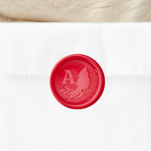 Minimalist Christmas Cardinal Botanical Wax Seal Stamp