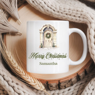Minimalist Christmas Coffee Mug Custom Name