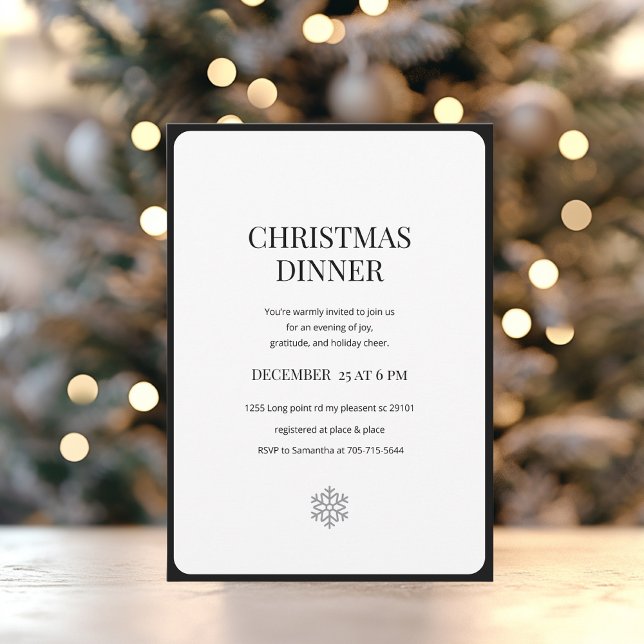 Minimalist Christmas Dinner Elegant Holiday Party Invitation (Creator Uploaded)