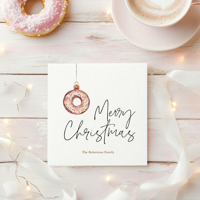 Minimalist Christmas Donut Ornament Holiday Card (Creator Uploaded)