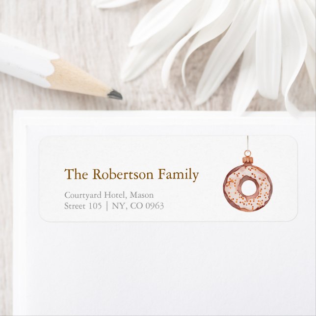 Minimalist Christmas Donut Ornament  Label (Insitu)