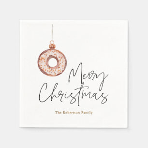 Minimalist Christmas Donut Ornament Napkins