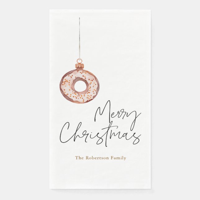Minimalist Christmas Donut Ornament Paper Guest Towels (Front)