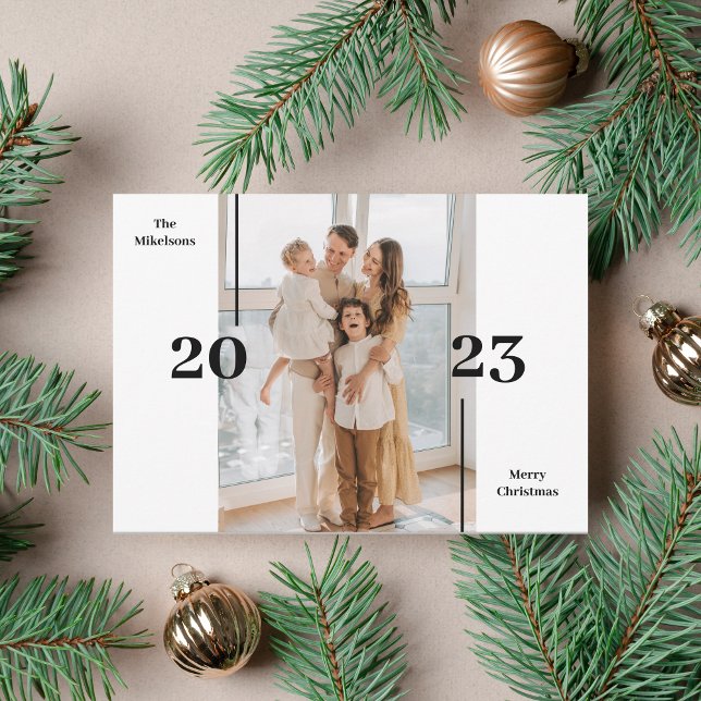 Minimalist Christmas  Elegant Chic Simple Photo Holiday Card (Creator Uploaded)