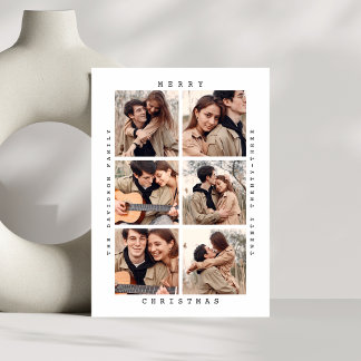 Minimalist Christmas | Elegant Simple Six Photo Holiday Card