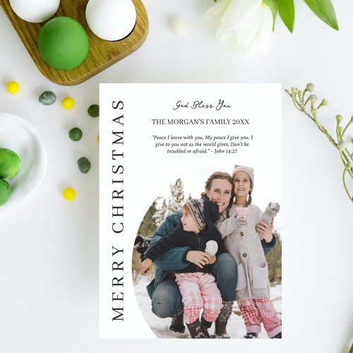 Minimalist Christmas Family Bible Verse Photo Card