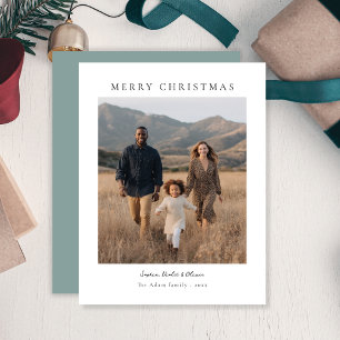 Minimalist Christmas Family Single Photo Card