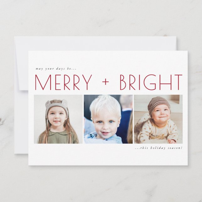 Minimalist Christmas Happy Holidays Photo Card (Front)