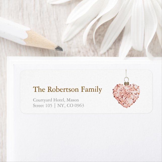 Minimalist Christmas Heart Ornament Label (Insitu)