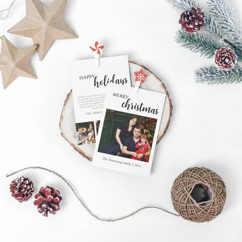 Minimalist Christmas Holiday Family Photo Collage Invitation
