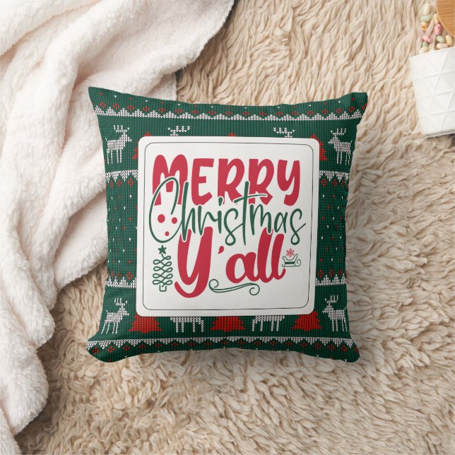Minimalist Christmas holiday Throw Pillow (Blanket)