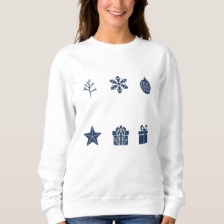 Minimalist Christmas Icon Set – Modern Holiday Vec Sweatshirt