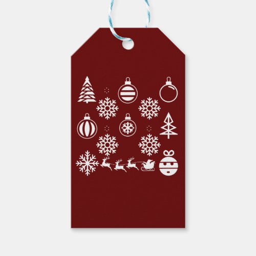 Minimalist Christmas Icon Unisex  Modern Holiday Gift Tags