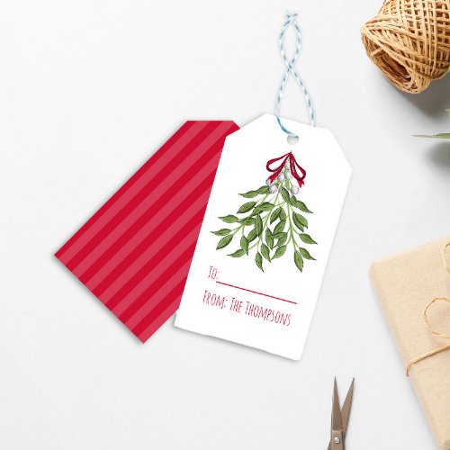 Minimalist Christmas Modern Mistletoe To From Gift Tags