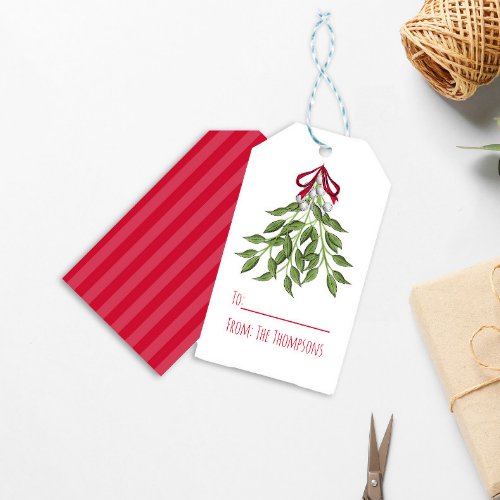 Minimalist Christmas Modern Mistletoe To From Gift Tags