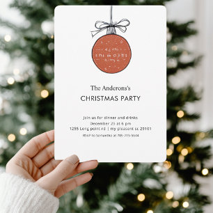 Minimalist Christmas Ornament Party Invitation