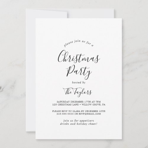 Minimalist Christmas Party Invitation