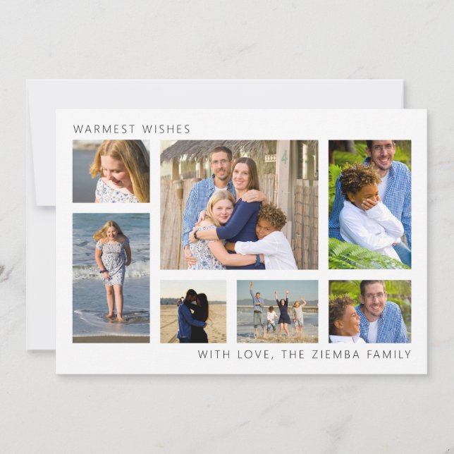 Minimalist Christmas Photo Collage Card (Front)