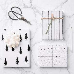 Minimalist Christmas Pine Gift Wrapping Paper Sheets