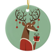 Minimalist Christmas reindeer gift present holiday