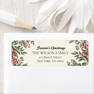 Minimalist Christmas Return Address Labels .