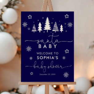Minimalist Christmas Santa Baby Wellcome Sign