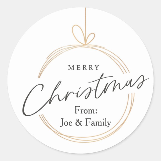 Minimalist Christmas Stickers - Modern Ornaments (Front)