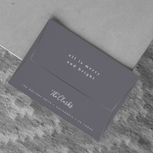 Minimalist Christmas  Stylish Scandi Slate Gray Envelope