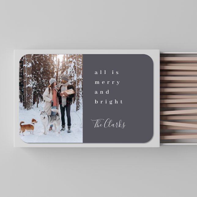 Minimalist Christmas | Stylish Scandi Slate Gray Matchboxes (Creator Uploaded)