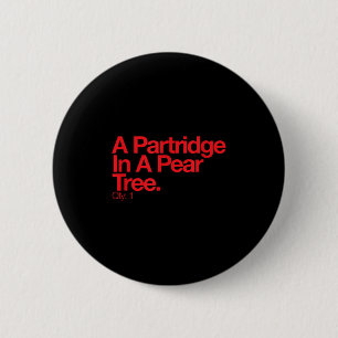 Minimalist Christmas T Shirt - Partridge In A Pear Button