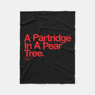 Minimalist Christmas T Shirt - Partridge In A Pear Fleece Blanket