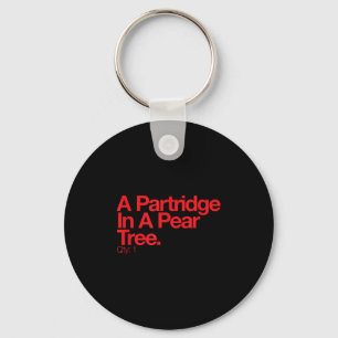 Minimalist Christmas T Shirt - Partridge In A Pear Keychain