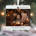 Minimalist Christmas Then There Were Three Family Metal Ornament<br><div class="desc">Celebrate your first holiday season as a family of three with the Minimalist Christmas Then There Were Three Family Metal Ornament. This beautifully crafted ornament is designed to commemorate your family's special moments, featuring space for two cherished photos that highlight the joy of your growing family. Whether it’s your baby’s...</div>