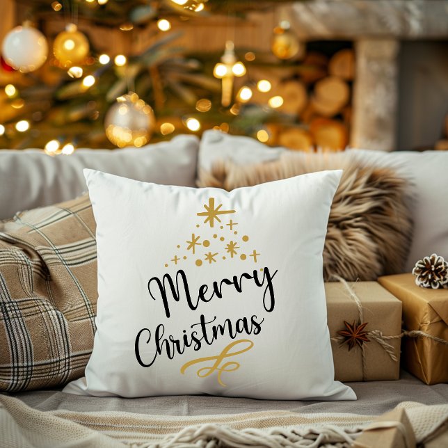 Minimalist Christmas Tree - Festive and Simple Throw Pillow (Creator Uploaded)