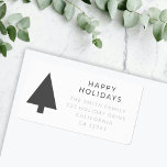 Minimalist Christmas Tree Grayscale Return Address Label<br><div class="desc">Minimalist, bold and simple christmas tree silhouette design happy holidays labels in a 'scandi' scandinavian design style. The modern, minimal and bold design stands out from traditional christmas designs and is the perfect choice for the festive season. Can be easily personalized with your holiday message and return address details. In...</div>